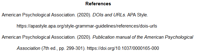 How to Format DOIs References (image)